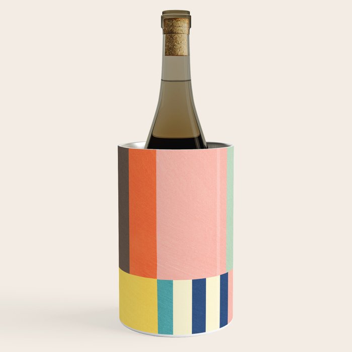 Bright Pastels Geometric Colorful Abstract Artwork Wine Chiller Gallery Image 2