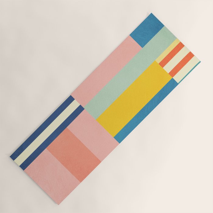Bright Pastels Geometric Colorful Abstract Artwork Yoga Mat Gallery Image 1