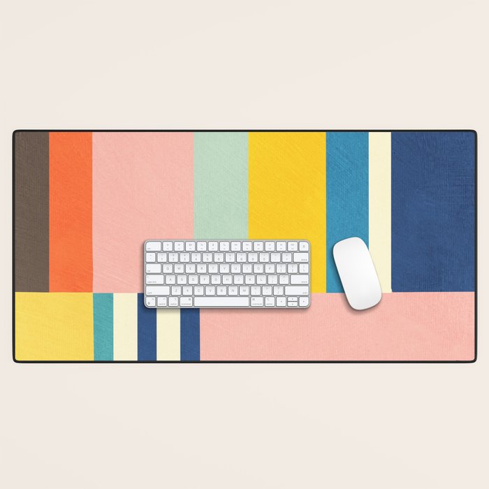 Bright Pastels Geometric Colorful Abstract Artwork Desk Mat Gallery Image 1