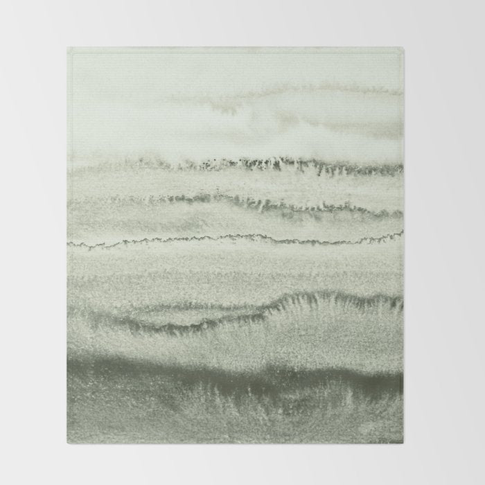 WITHIN THE TIDES - SAGE GREEN by MS  Throw Blanket Gallery Image 2
