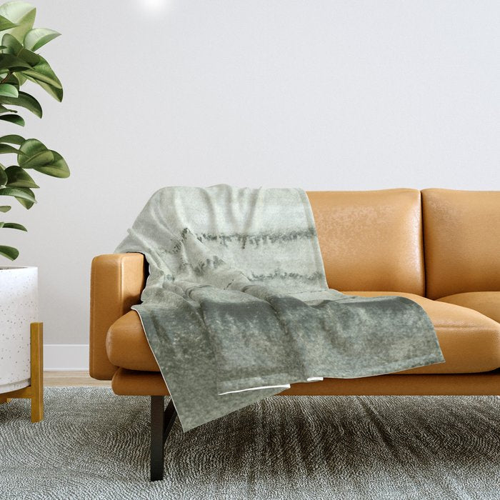 WITHIN THE TIDES - SAGE GREEN by MS  Throw Blanket Gallery Image 1