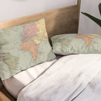 Vintage Map of The World (1889) Pillow Sham Gallery Image 2