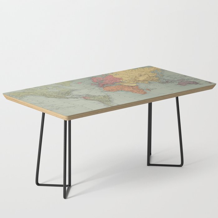 Vintage Map of The World (1889) Coffee Table Gallery Image 1