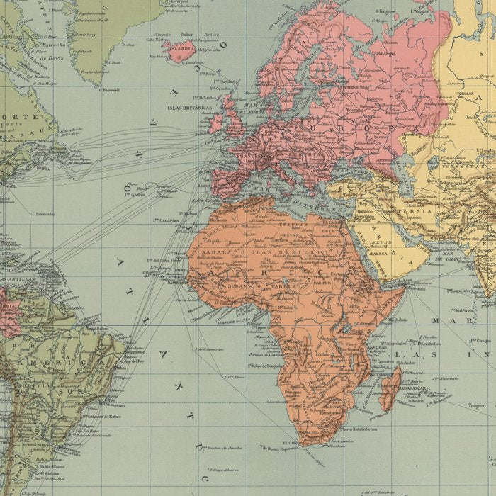 Vintage Map of The World (1889) Coffee Mug Gallery Image 2