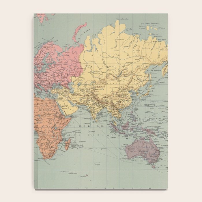 Vintage Map of The World (1889) Notebook Gallery Image 4