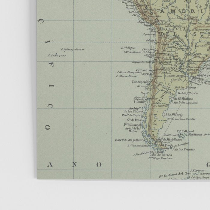 Vintage Map of The World (1889) Poster Gallery Image 3