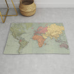 Vintage Map of The World (1889) Rug Gallery Image 1