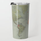 Vintage Map of The World (1889) Travel Mug Gallery Image 3