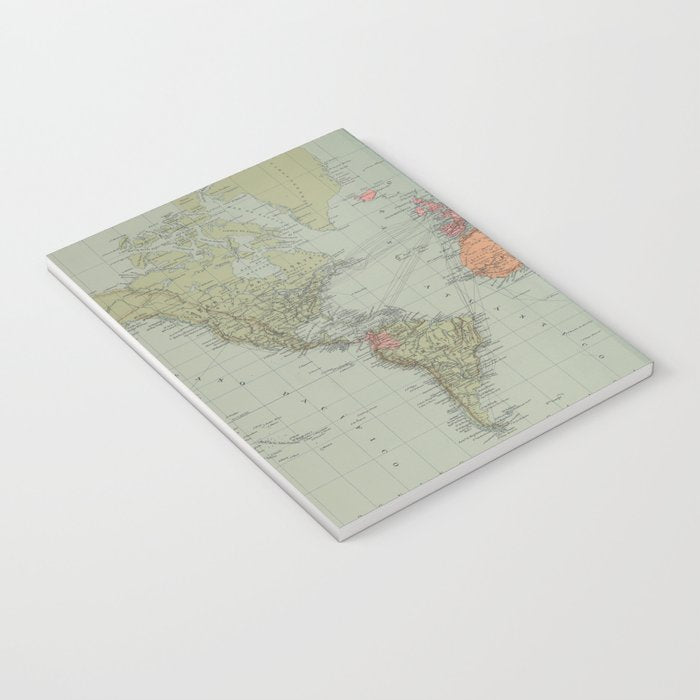 Vintage Map of The World (1889) Notebook Gallery Image 3