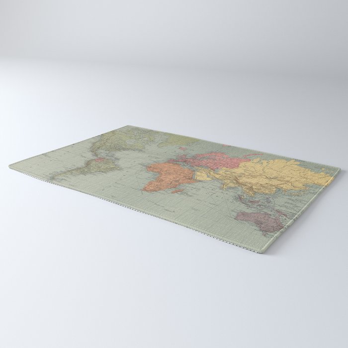 Vintage Map of The World (1889) Rug Gallery Image 3