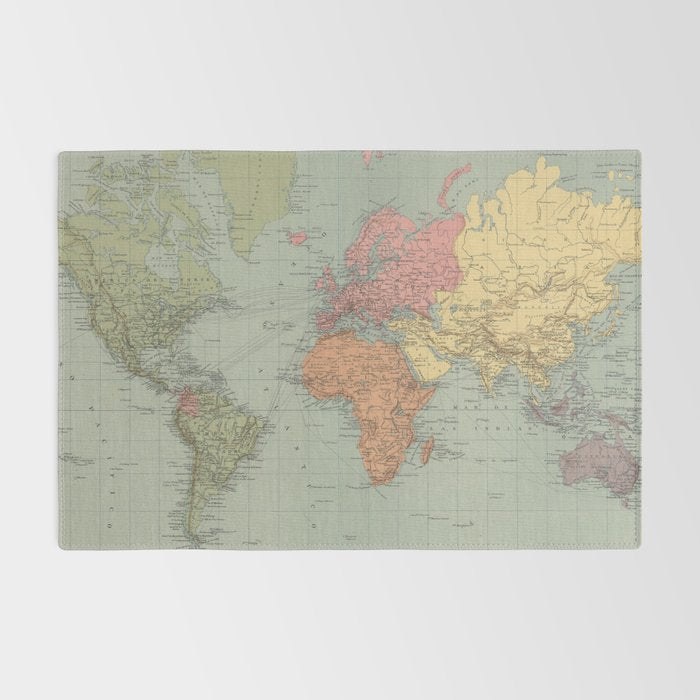 Vintage Map of The World (1889) Rug Gallery Image 2