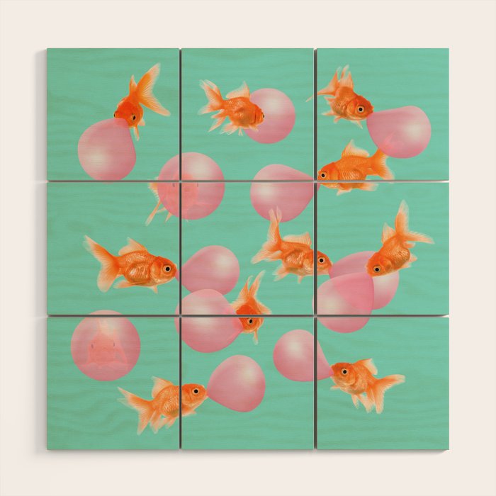 BUBBLEGUM GOLDFISH Wood Wall Art Gallery Image 1