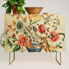 Crewel Still Life Antique Elizabethan Vector Painting Credenza Gallery Image 1