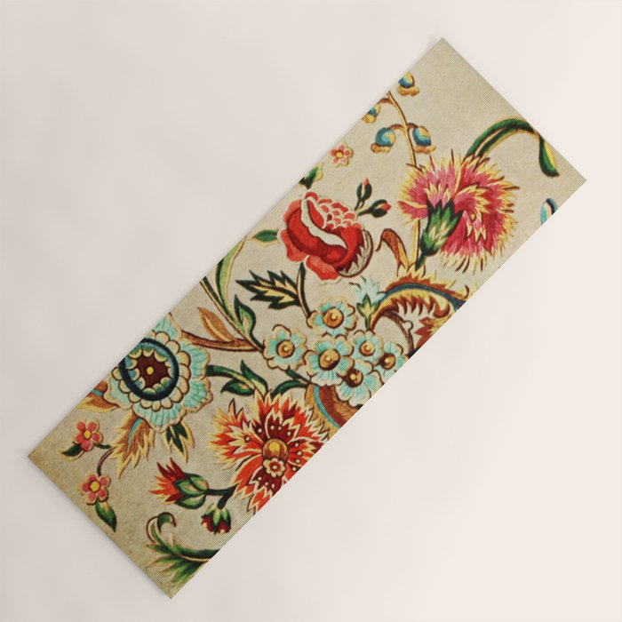 Crewel Still Life Antique Elizabethan Vector Painting Yoga Mat Gallery Image 1