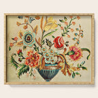 Crewel Still Life Antique Elizabethan Vector Painting Serving Tray Gallery Image 1