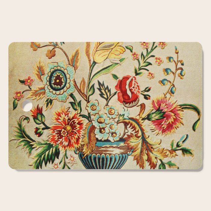 Crewel Still Life Antique Elizabethan Vector Painting Cutting Board Gallery Image 1