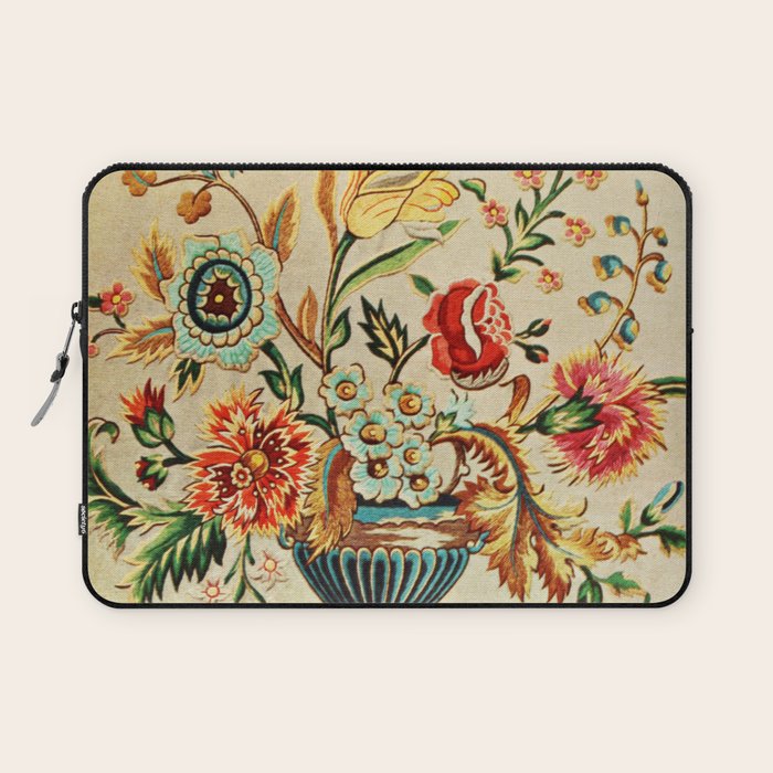 Crewel Still Life Antique Elizabethan Vector Painting Laptop Sleeve Gallery Image 1