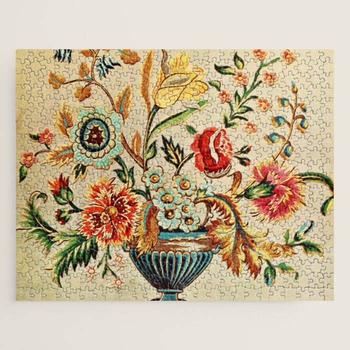 Crewel Still Life Antique Elizabethan Vector Painting Jigsaw Puzzle Gallery Image 1