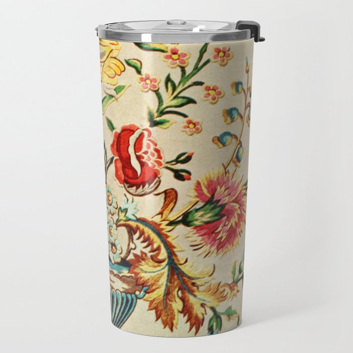 Crewel Still Life Antique Elizabethan Vector Painting Travel Mug Gallery Image 2
