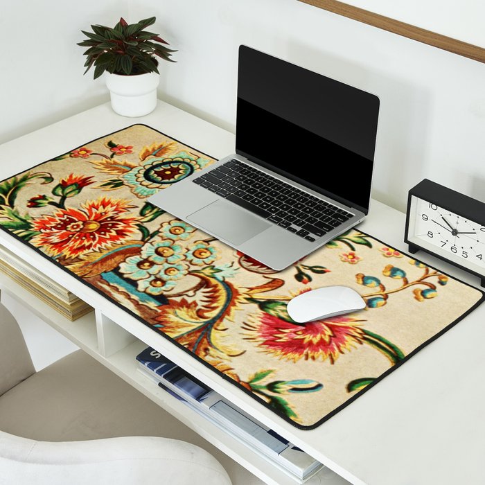 Crewel Still Life Antique Elizabethan Vector Painting Desk Mat Gallery Image 2