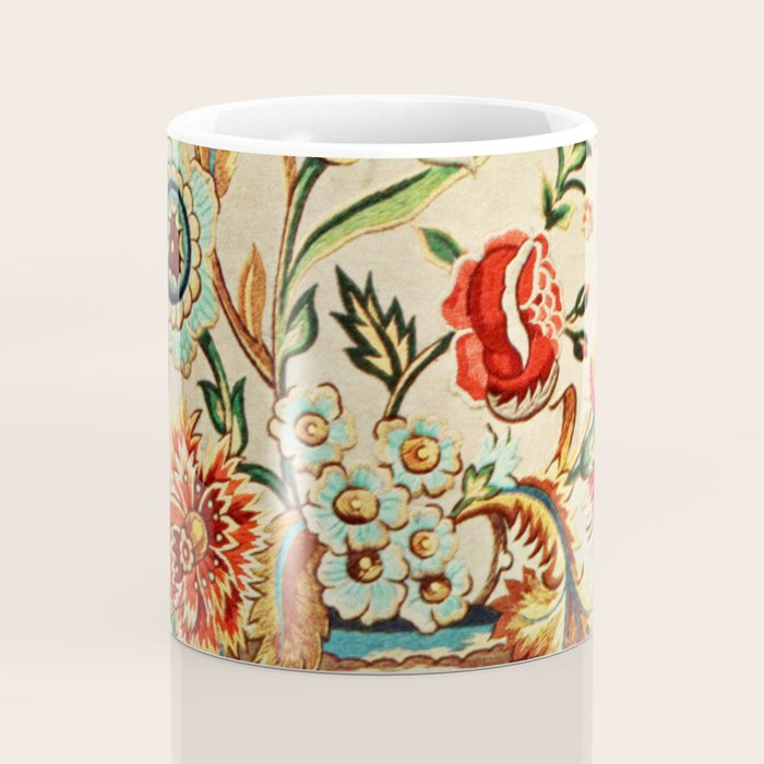 Crewel Still Life Antique Elizabethan Vector Painting Coffee Mug Gallery Image 4