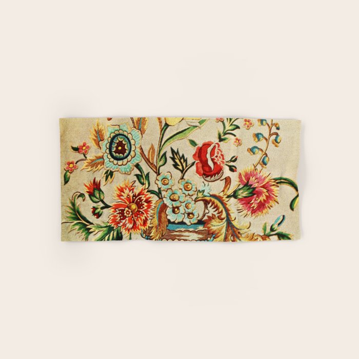Crewel Still Life Antique Elizabethan Vector Painting Bath Towel Gallery Image 1