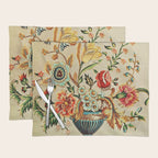 Crewel Still Life Antique Elizabethan Vector Painting Placemat Gallery Image 1