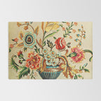 Crewel Still Life Antique Elizabethan Vector Painting Rug Gallery Image 2