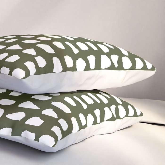 Dots (Olive) Pillow Sham Gallery Image 3