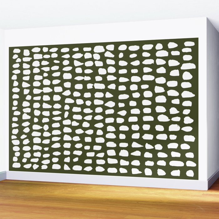Dots (Olive) Wall Mural Gallery Image 2