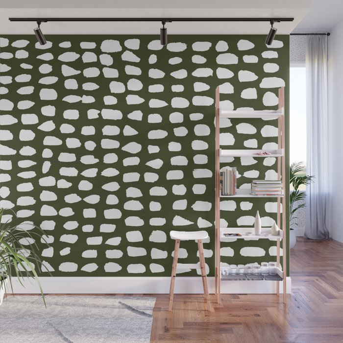 Dots (Olive) Wall Mural Gallery Image 1