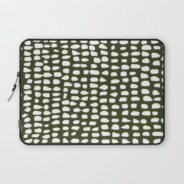 Dots (Olive) Laptop Sleeve Gallery Image 1