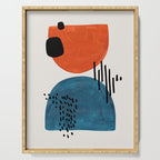 Burnt Orange Jewel Teal Blue Mid Century Modern Funky Colorful Shapes Patterns by Ejaaz Haniff Serving Tray Gallery Image 1