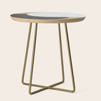 Halfmoon Colorblock - Gold Charcoal Side Table Gallery Image 1