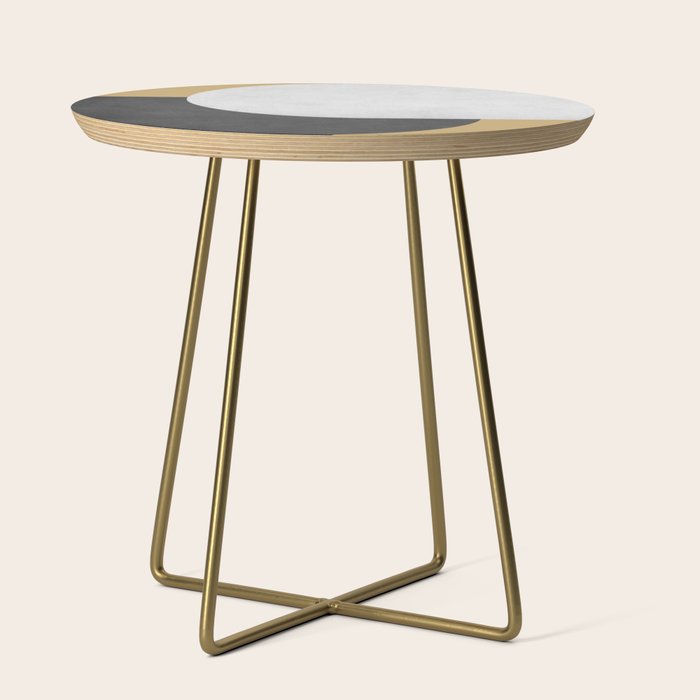 Halfmoon Colorblock - Gold Charcoal Side Table Gallery Image 1