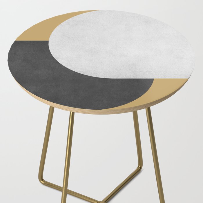 Halfmoon Colorblock - Gold Charcoal Side Table Gallery Image 2