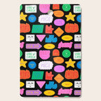 Funny retro sticker quote cartoon pattern Cutting Board Gallery Image 1