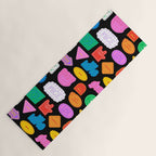 Funny retro sticker quote cartoon pattern Yoga Mat Gallery Image 1