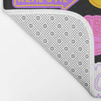 Funny retro sticker quote cartoon pattern Bath Mat Gallery Image 2