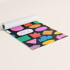 Funny retro sticker quote cartoon pattern Yoga Mat Gallery Image 2