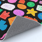 Funny retro sticker quote cartoon pattern Rug Gallery Image 4