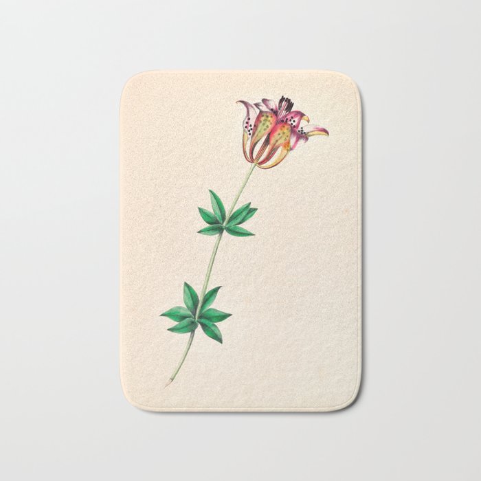  Wood lily by Clarissa Munger Badger, 1859 (benefitting The Nature Conservancy) Bath Mat Gallery Image 1