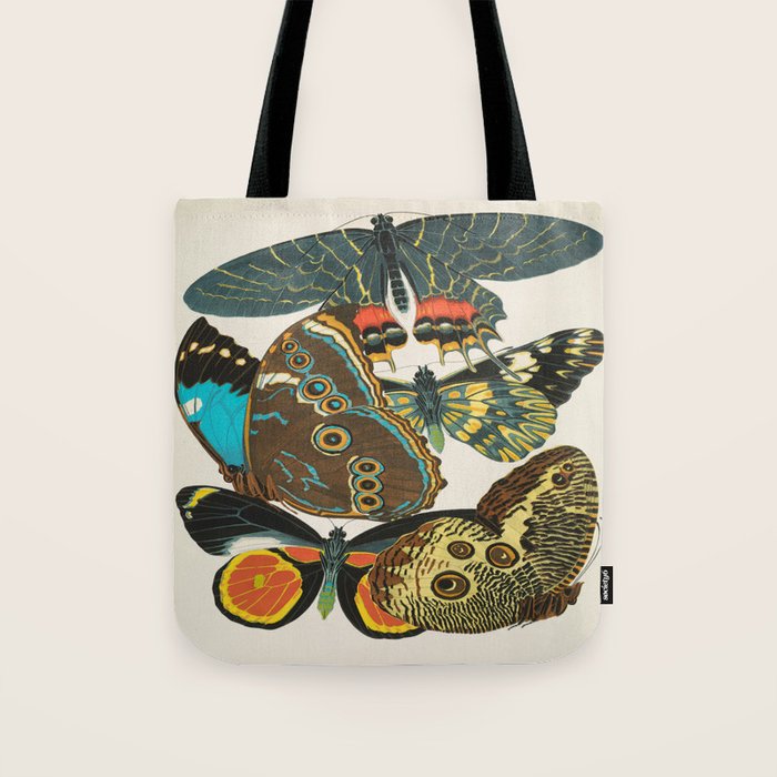 Vintage Butterfly Illustration EA Seguy Papillon Tote Bag Gallery Image 1