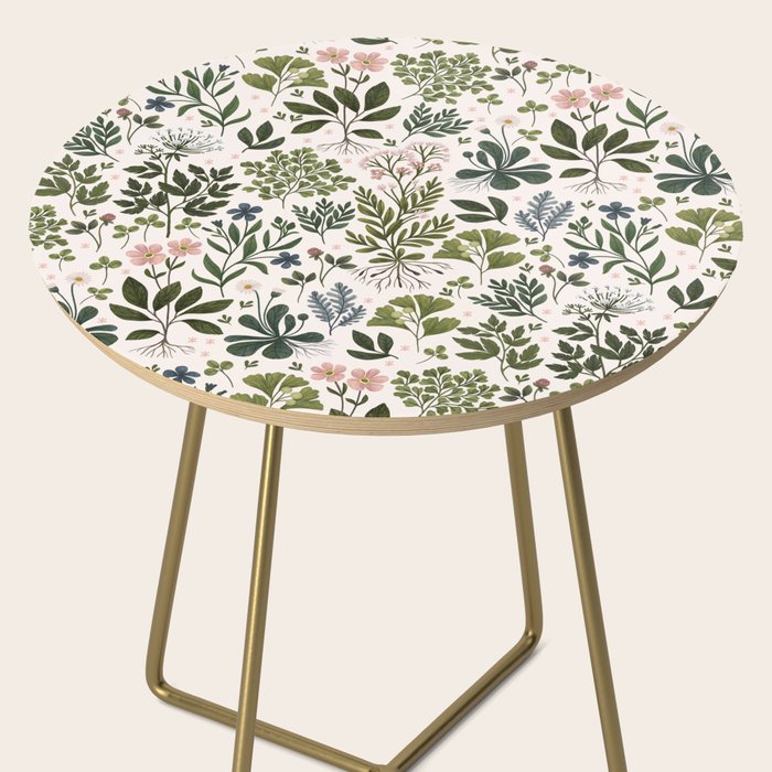 Herbarium ~ vintage inspired botanical art print ~ white Side Table Gallery Image 2