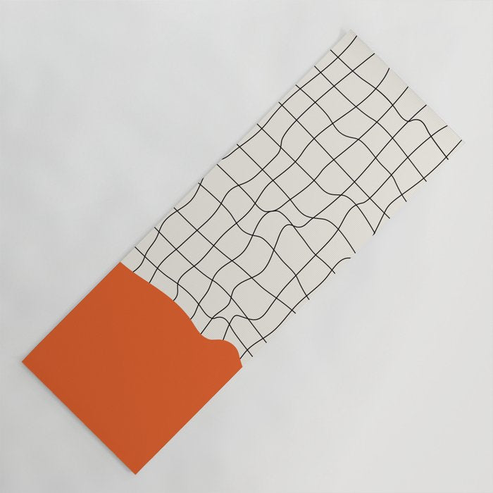 Flamingo Drip | Warp Grid: Off-White Day Edition Yoga Mat Gallery Image 1