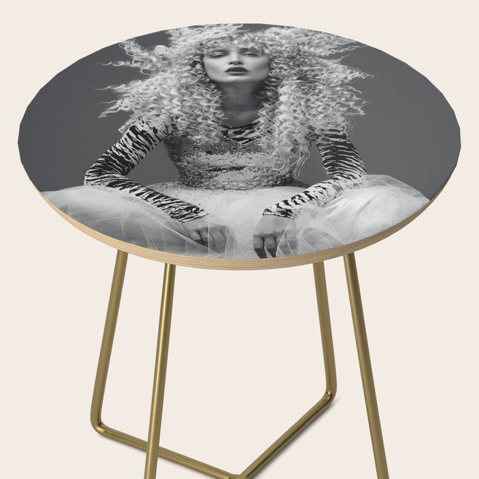 Goldilocks and the three makeup artists female fashion & glamour beautiful blond curls black and white photography - photograph - photographs Side Table Gallery Image 2