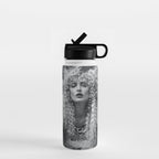Goldilocks and the three makeup artists female fashion & glamour beautiful blond curls black and white photography - photograph - photographs Water Bottle Gallery Image 1