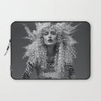 Goldilocks and the three makeup artists female fashion & glamour beautiful blond curls black and white photography - photograph - photographs Laptop Sleeve Gallery Image 1