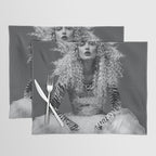 Goldilocks and the three makeup artists female fashion & glamour beautiful blond curls black and white photography - photograph - photographs Placemat Gallery Image 1
