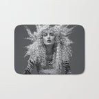 Goldilocks and the three makeup artists female fashion & glamour beautiful blond curls black and white photography - photograph - photographs Bath Mat Gallery Image 1